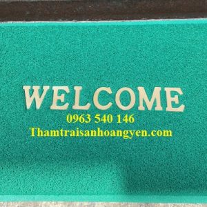Thảm nhựa chùi chân welcom màu xanh lá