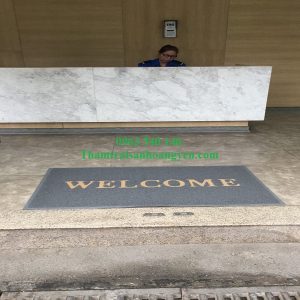 Thảm welcom màu ghi giá thành rất rẻ.