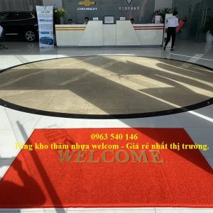 Thảm chùi chân welcom cỡ lớn kích thước 1,2m x 1,8m màu đỏ sang trọng.