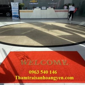 Thảm lau chân welcom trải sảnh tòa nhà