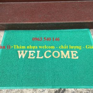 Thảm nhựa welcom màu xanh lá