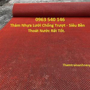 Thảm nhựa lưới màu đỏ giá rẻ